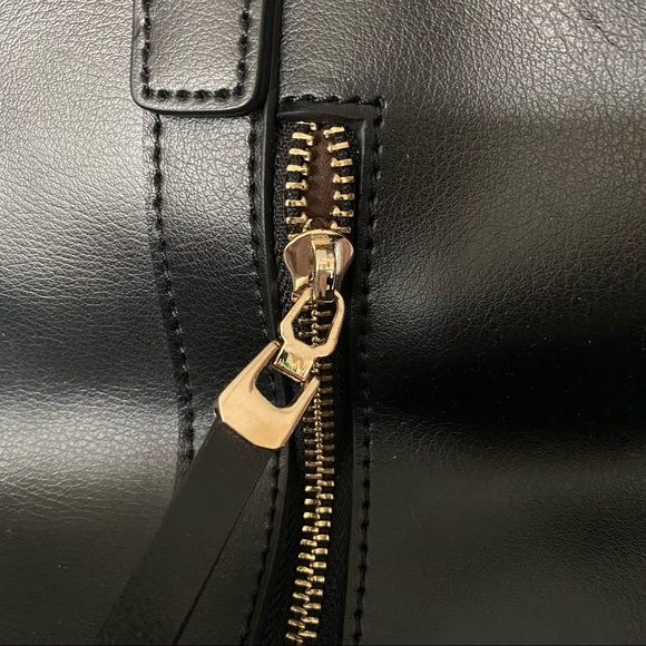 Katter Genuine Leather 3-in-1 Handbag Tote Cross-body Purse BLACK - Picture 10 of 12